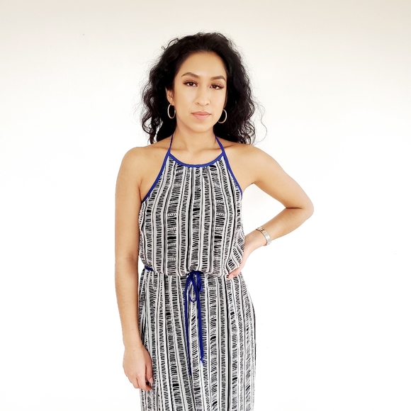 Mossimo | Modern Print Halter Dress - Sz M - Picture 2 of 7